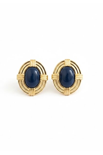 btogether. Gece Mavisi Vintage Gold Renkli Küpe