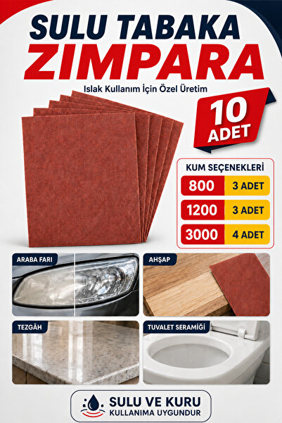 CNR El Su Zımparası Far Ahşap Metal Parlatma-Islak Kuru Zemin İçin Uygun Set ...