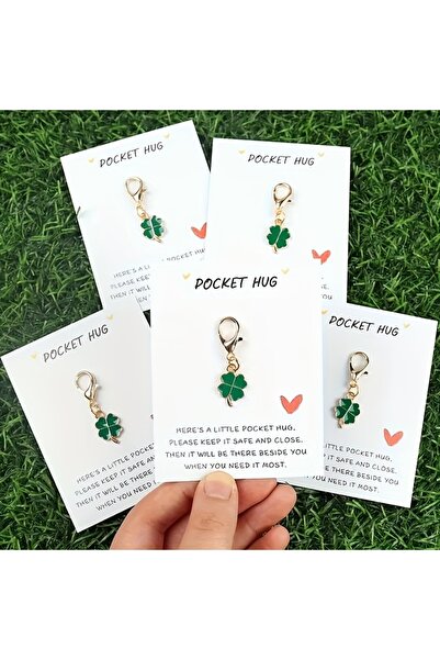 Choice 10pcs 10 Pcs Lucky Four Leaf Clover Keychain with Inspirational Pocket...
