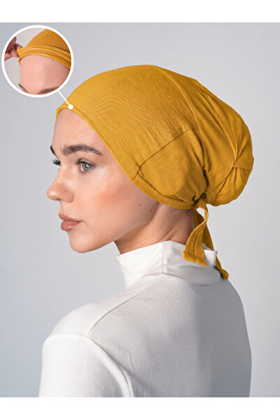 Ecardin Non-Slip Hijab Bonnet Silicone Non-Slip Bonnet - St260 Mustard