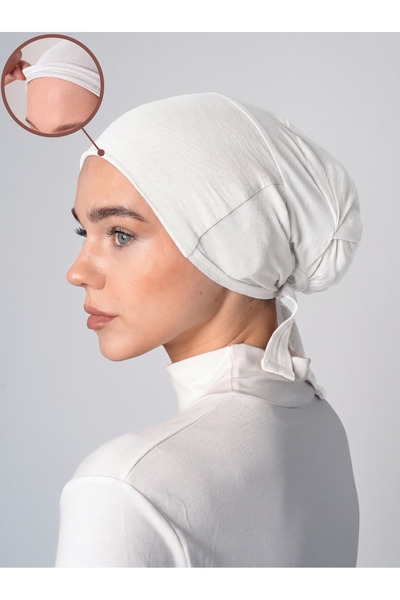 Ecardin Non-Slip Hijab Bonnet Silicone Non-Slip Bonnet - St260 White