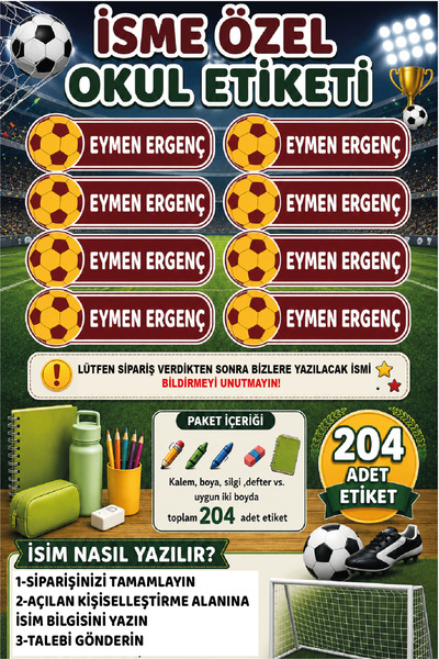 Ayza Tasarım Kalem Defter Kitap Etiketi İsim Etiketi Kişiye Özel Yapışkanlı E...
