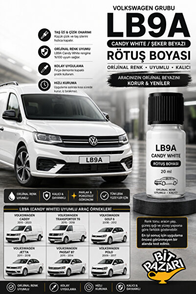 Vividale Premium Taş İzi Çizik Giderici Volkswagen Caddy Lb9A Şeker Beyaz Uyu...