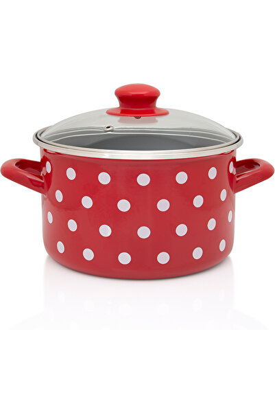Metalac Oala 3l cu capac din sticla Tufne email/18cm/3l