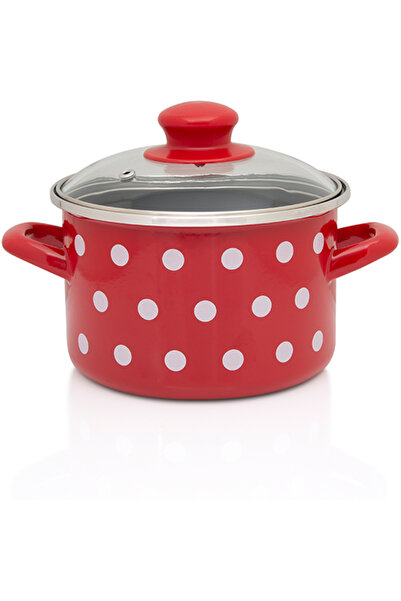 Metalac Oala 1.5l cu capac din sticla Tufne email/14cm/1.5l
