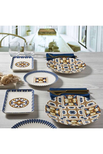 Güral Porselen Camelia 18 Piece Bone Breakfast Set for 6 People - 16771