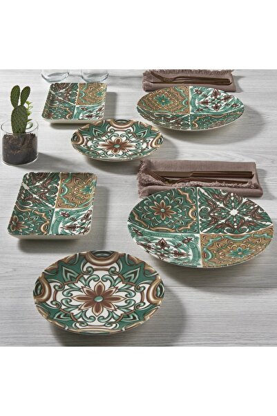 Güral Porselen Camelia 18 Piece Bone China Breakfast Set for 6 People - 21882