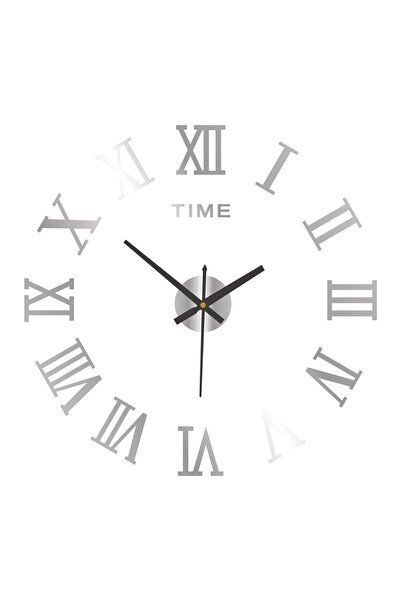 Choice 40cm slivery 3D Acrylic Digital Wall Clock Roman Numerals Design Mirro...