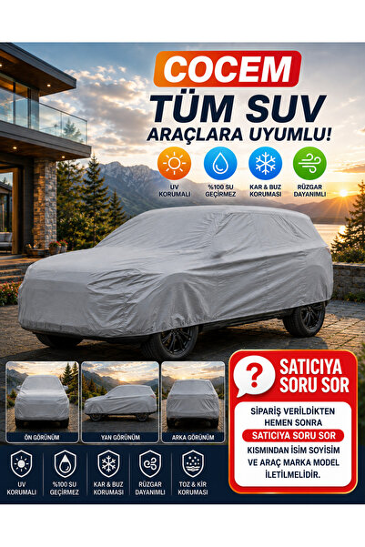COCEM Tüm SUV Araçlara Uyumlu Araç Brandası – Su Geçirmez, UV Korumalı, Toz K...