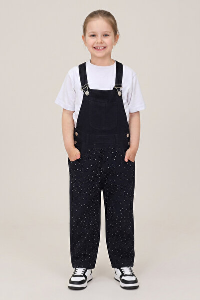 CRASSİ Girl's Stone Detailed Denim Salopet