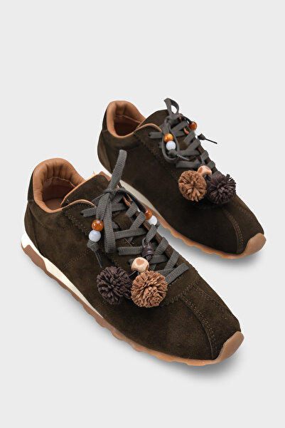Capone Outfitters Doralyn Genuine Leather Suede Pompom Women's Sneaker Sports...