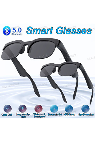 choice2 2Bk-Bk Smart Bluetooth V5.3 Sunglasses Glasses Call Outdoor Sport Hea...