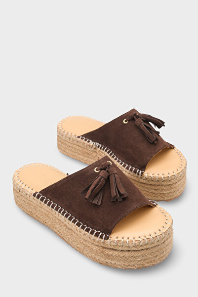 Capone Outfitters Papuci de damă Karon din piele naturală, cu talpă espadrill...