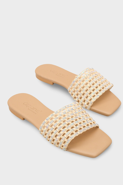 Capone Outfitters Papuci de damă Faina cu vârf ascuțit și toc plat, cu detali...