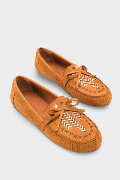 Capone Outfitters Lisabeth Red Leather Pack Embroidered Soft Women's Loafers ...