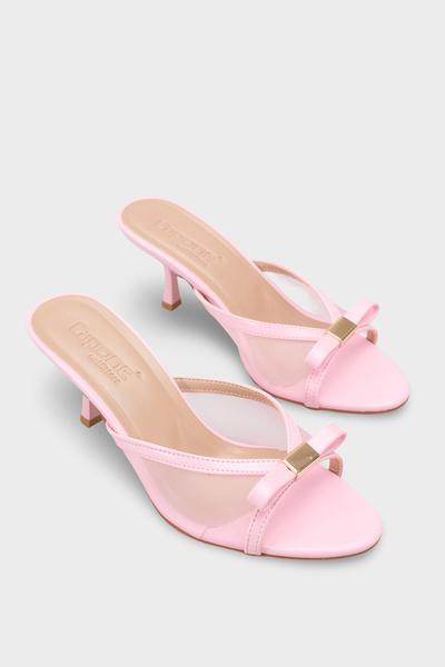 Capone Outfitters Robbi Pointed Toe Mesh Bowknot Medium Heeled Stylish Women'...