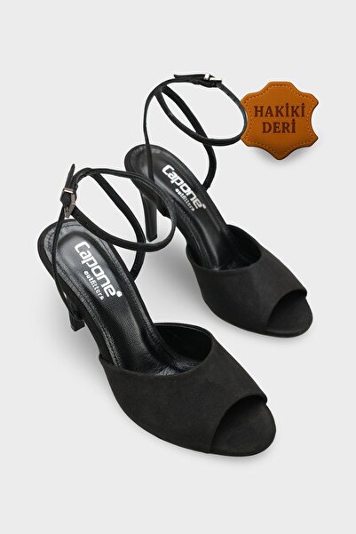 Capone Outfitters Kenna Genuine Leather Lined Round Toe Medium Heeled Ankle S...