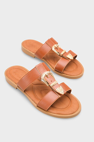 Capone Outfitters Brynn Metal Buckle Pack Flat Heels for Women Slipper
