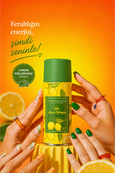 Vivaldi Platinum Limon Kolonyası Lüks 80 Derece Sprey Aerosol 150 Cc