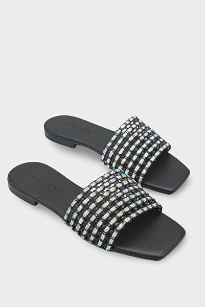 Capone Outfitters Faina Women's Flat Heeled Slippers with Stoned Closed Toe
