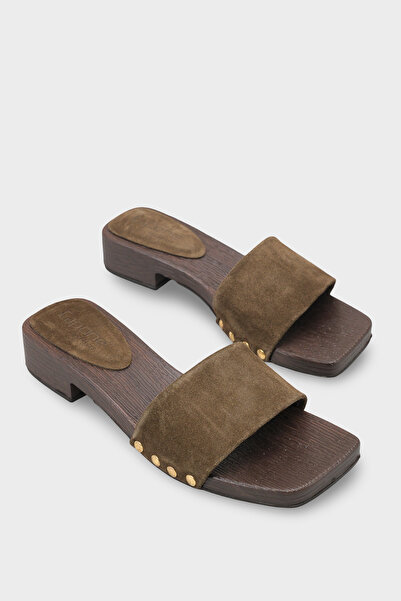 Capone Outfitters Fredrika Genuine Leather Suede Women's Clogs Slippers