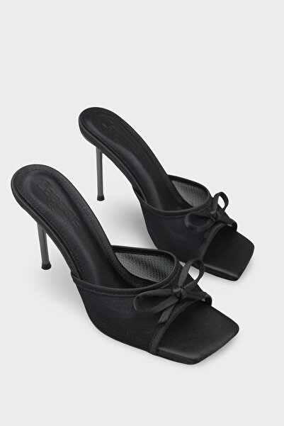 Capone Outfitters Veronike High Metal Heeled Mesh Bowknot Stylish Women's Sli...