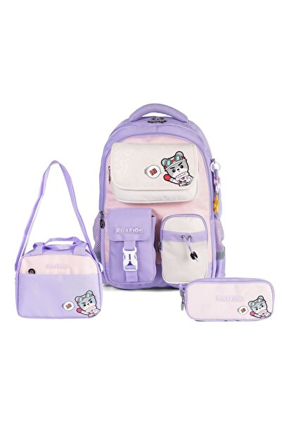 Relaxion Rlx-1812 Set of 3 Children's Primary School Bag with Pen Holder and ...