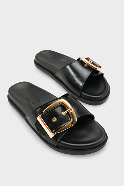 Capone Outfitters Cybelle Flat Heeled Single Strap Metal Buckle Women's Slippers