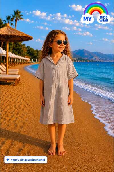My Kids Wear Κοριτσίστικο Πόντσο Παραλίας Μουσελίνας 12768