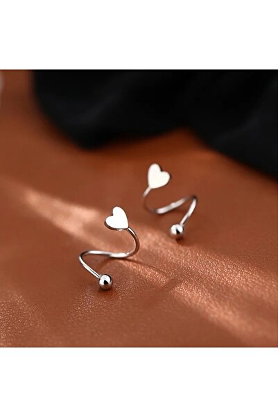 Choice A1-2pcs-Heart 2pcs Stainless Steel Spiral Twisted Stud Earrings, Lip P...