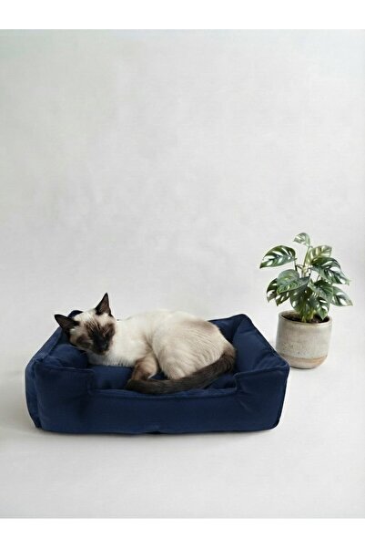 BRT Pet Kedi Yatağı, Küçük Irk Köpek Yatağı 60x45 Lacivert Tonlarda