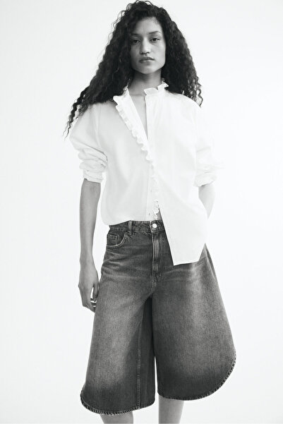 H&M Fırfırlı ve Önü Düğmeli Bluz