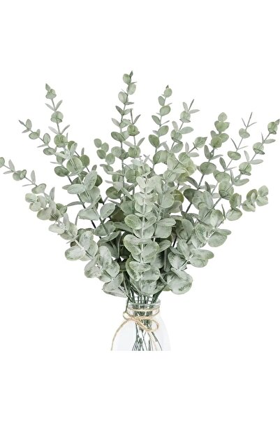 Choice 10PCs Dark green 10pcs Eucalyptus Stems Artificial Eucalyptus Leaves f...