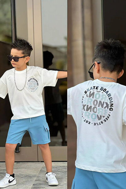 Minigimin Cicileri My Little Boy's Cicileri Skate Boarding Printed Shorts wit...