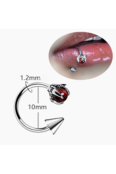 Choice3 Geometric body Labret, Lip Piercing Jewelry S1-1pc-red EVISPOL 16G St...