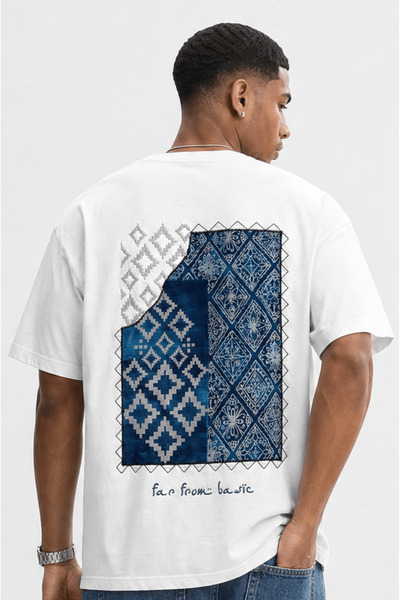 Respire Men's Ffb Embroidery Detailed Oversize T-Shirt Ecru