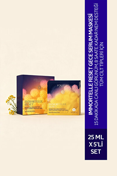 L'Occitane Immortelle Reset Yenileyici 5'li Gece Serum Maskesi, Ölmezotu Yağı...