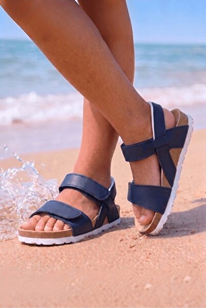 İmerShoes Unisex Children's Navy Blue Daily Sandals Adjustable with Velcro at...