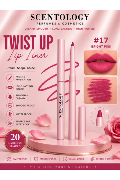 Scentology Doctor of perfums SCENTOLOGY Twist Up Lip Liner – Bright Pink #17
