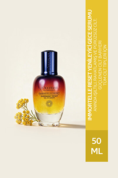 L'Occitane Immortelle Reset Yenileyici Gece Serumu, Ölmezotu Yağı İçeren, 50 ml