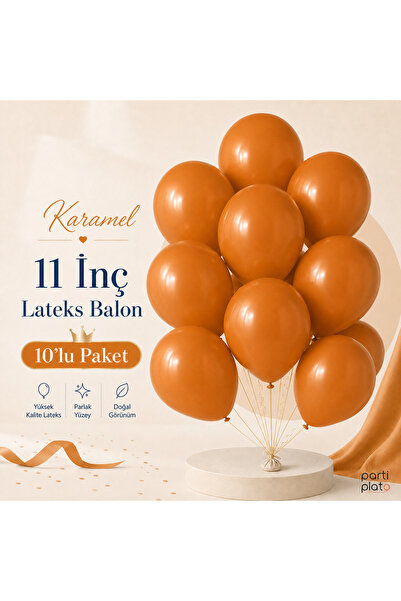 Marlon Balon Pastel Karamel Lateks Balon 11 İnç 10 Adet Doğum Günü Nişan Düğü...