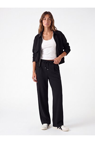 Koton Comfortable Fit Modal Fabric Wide-Leg Sweatpants with Lace-Up Waist and...