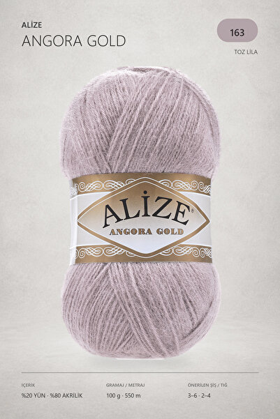 Alize Angora Gold %20 Yün El Örgü İpi 163 Toz Lila