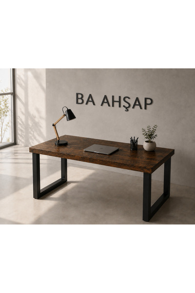 HFAY Ahşap Masif Ağaç Doğal Çalışma Ofis Masası 180x80