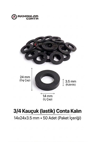 3/4 Kauçuk(lastik) Conta Kalın 14x24x3.5 mm 50 Adet