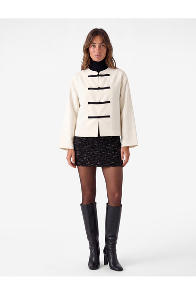 Koton Zipper Detailed Regular Waist Slim Fit Tweed Mini Skirt