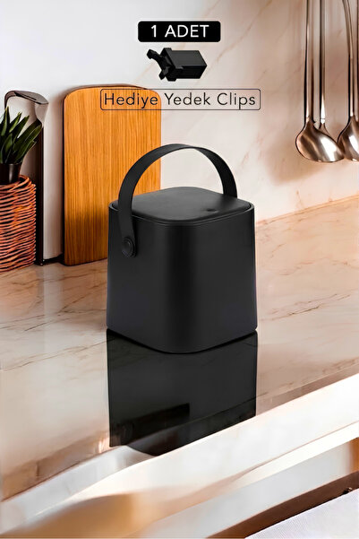 Carat Home Click Kapaklı Tutma Saplı Iç Kovalı Tezgah Üst Mutfak Çöp Kovası 4...