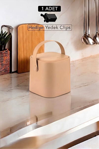 Carat Home Click Kapaklı Tutma Saplı Iç Kovalı Tezgah Üst Mutfak Çöp Kovası 4...