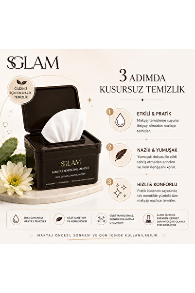 S'GLAM MAKYAJ TEMİZLEME MENDİLİ - MAKEUP REMOVING WIPES 30PCS