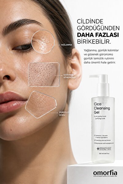 OMORFİA Cadı Fındığı Özlü, Ve Siyah Nokta Karşıtı Cica Yüz Temizleme Jeli 250 ml